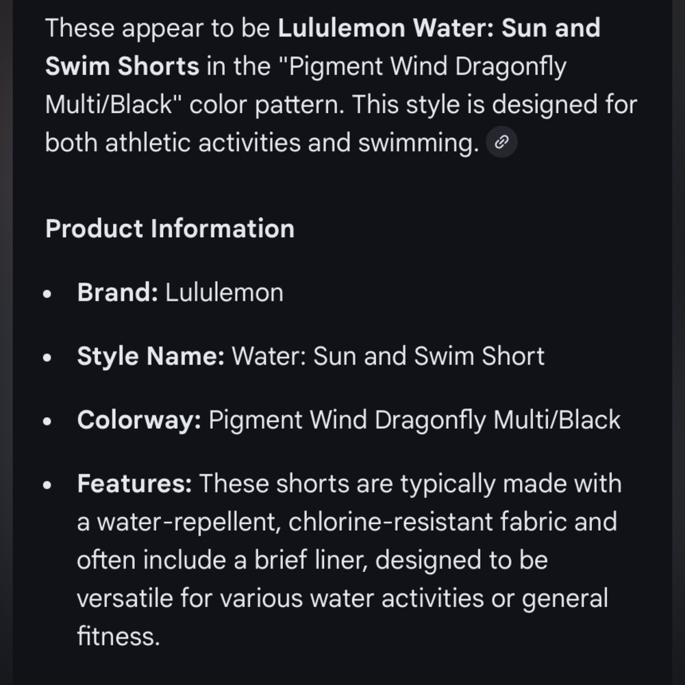 Lululemon Water: Sun & Swim women’s swim shorts Pigment Wind Dragonfly Sz S - Picture 6 of 8